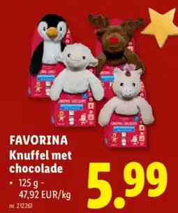 Lidl Favorina knuffel met chocolade aanbieding