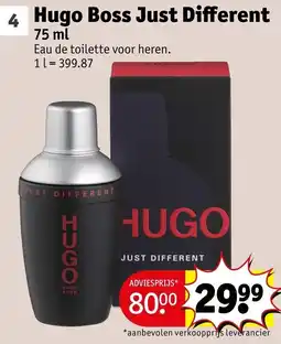 Kruidvat Hugo boss just different aanbieding