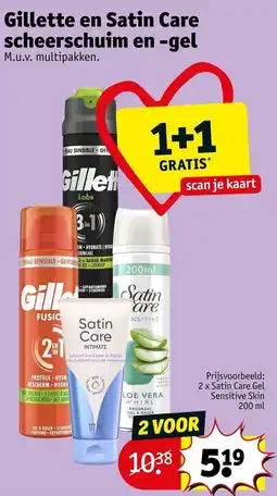 Kruidvat Gillette en Satin Care scheerschuim en -gel aanbieding