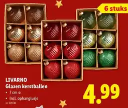 Lidl Glazen kerstballen aanbieding