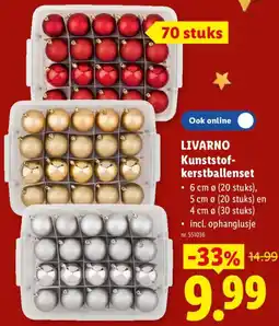 Lidl Livarno kunststof-kerstballenset aanbieding
