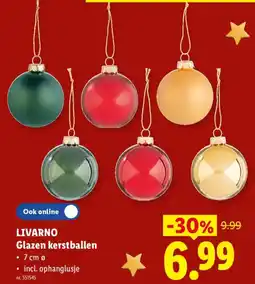 Lidl Glazen kerstballen aanbieding