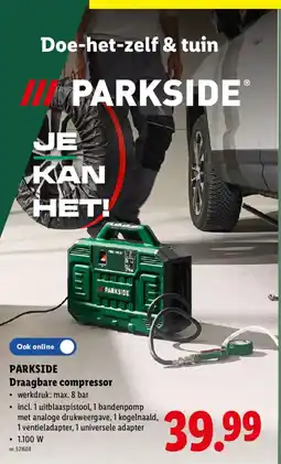 Lidl Parkside draagbare compressor aanbieding