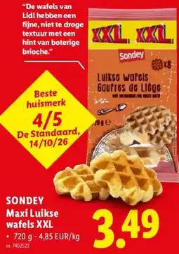 Lidl Sondey maxi luikse wafels xxl aanbieding