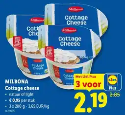 Lidl Milbona cottage cheese aanbieding