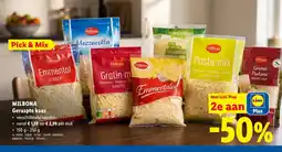 Lidl Milbona geraspte kaas aanbieding