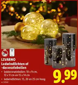 Lidl Livarno ledwindlichten of -decoratiebollen aanbieding
