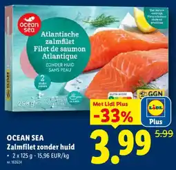Lidl Ocean sea zalmfilet zonder huid aanbieding