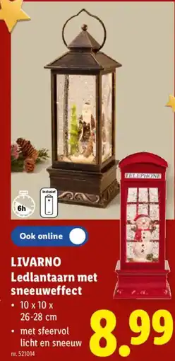 Lidl Livarno ledlantaarn met sneeuweffect aanbieding