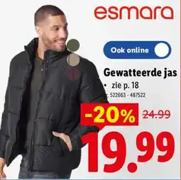 Lidl Gewatteerde jas aanbieding