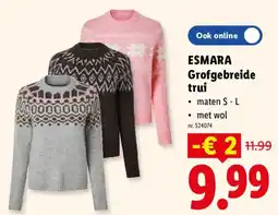 Lidl Esmara grofgebreide trui aanbieding