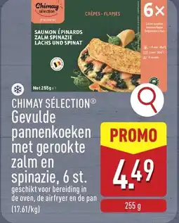 ALDI Chimay Sélection Gevulde Pannenkoeken met Gerookte Zalm en Spinazie aanbieding