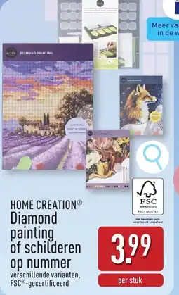 ALDI Home Creation Diamond Painting of Schilderen op Nummer aanbieding