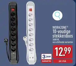 ALDI Workzone 10-Voudige Stekkerdoos aanbieding