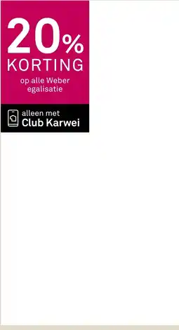 Karwei Weber egalisatie aanbieding