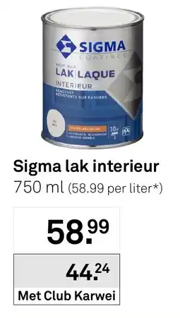 Karwei Sigma lak interieur aanbieding