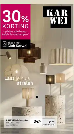 Karwei karwei tafellamp saar aanbieding