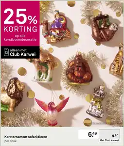 Karwei Kerstornament safari dieren aanbieding