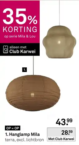 Karwei Hanglamp Mila aanbieding