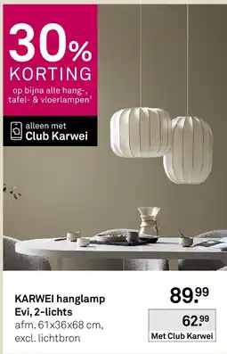 Karwei Karwei hanglamp Evi, 2-lichts aanbieding
