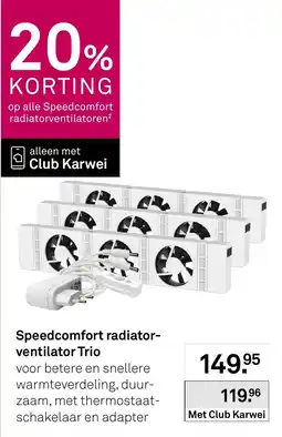 Karwei Speedcomfort radiator-ventilator Trio aanbieding