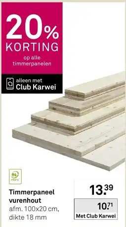 Karwei Timmerpaneel vurenhout aanbieding