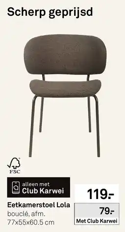 Karwei Eetkamerstoel Lola aanbieding