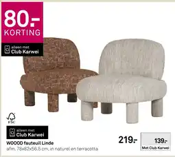 Karwei WOOOD fauteuil Linde aanbieding