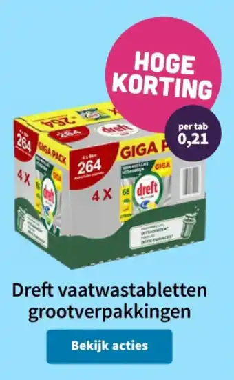 Dreft vaatwastabletten grootverpakkingen