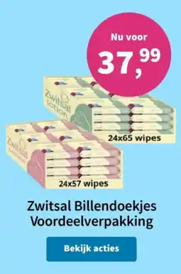 Plein.nl Zwitsal billendoekjes aanbieding