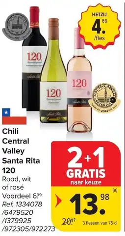 Carrefour Chili Central Valley Santa Rita 120 aanbieding
