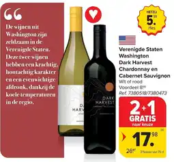 Carrefour Dark Harvest Chardonnay en Cabernet Sauvignon aanbieding