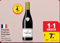 Carrefour Frankrijk Pinot'eur Pinot Noir Rood aanbieding