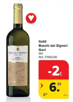 Carrefour Italië Boschi dei Signori Gavi Wit aanbieding
