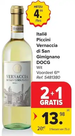 Carrefour Italië Piccini Vernaccia di San Gimignano DOCG Wit aanbieding
