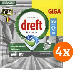 Coolblue Dreft Vaatwastabletten Platinum All In One - 4-pack (384 stuks) aanbieding