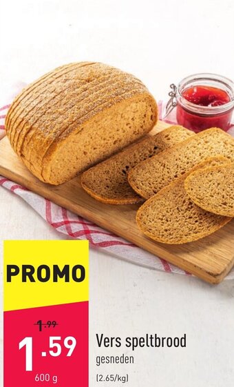ALDI Vers speltbrood 600g aanbieding