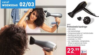 ALDI Professionele haardroger aanbieding