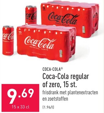 ALDI Coca-Cola regular of zero, 15 st. aanbieding