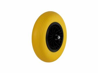 Hubo AVR kruiwagenwiel 400mm kunststof velg geel aanbieding