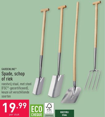 Spade, schop of riek