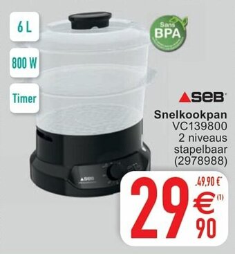 Cora SEB Snelkookpan VC139800 aanbieding