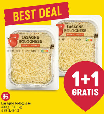 Delhaize Lasagne bolognese aanbieding