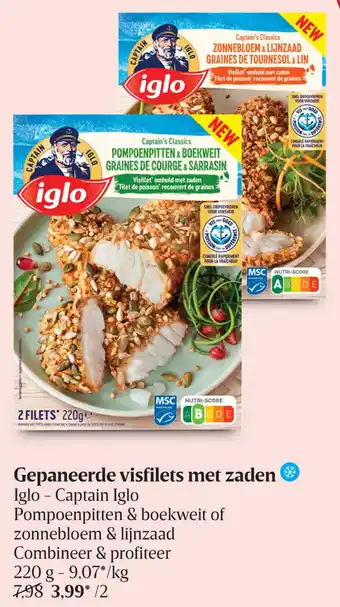 Delhaize Gepaneerde visfilets met zaden aanbieding