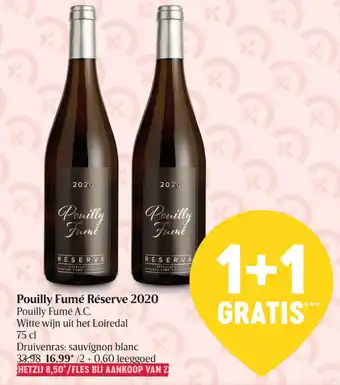 Delhaize Pouilly Fume Reserve 2020 aanbieding