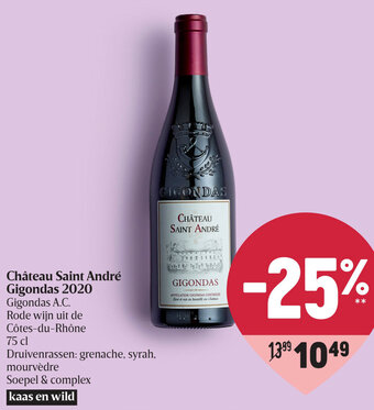 Delhaize Chateau Saint Andre Gigondas 2020 aanbieding