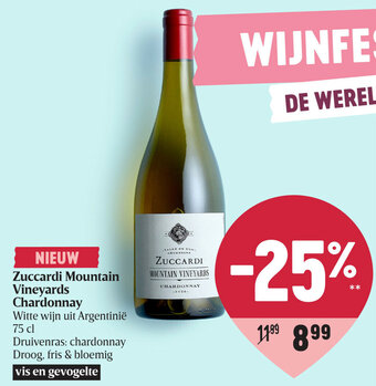 Delhaize Zuccardi Mountain Vineyards Chardonnay aanbieding
