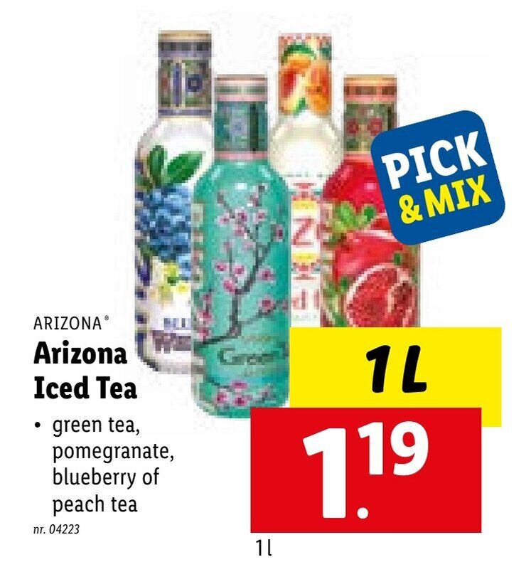Arizona Iced Tea 1L promotie bij Lidl