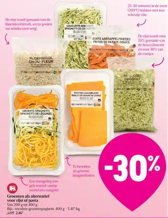 Delhaize Groenten als alternatief voor rijst of pasta aanbieding