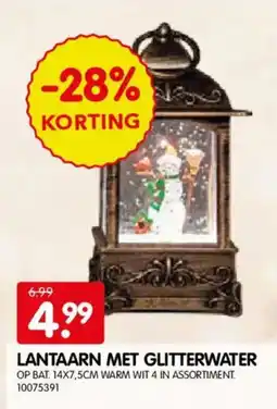 Yess Lantaarn met glitterwater aanbieding